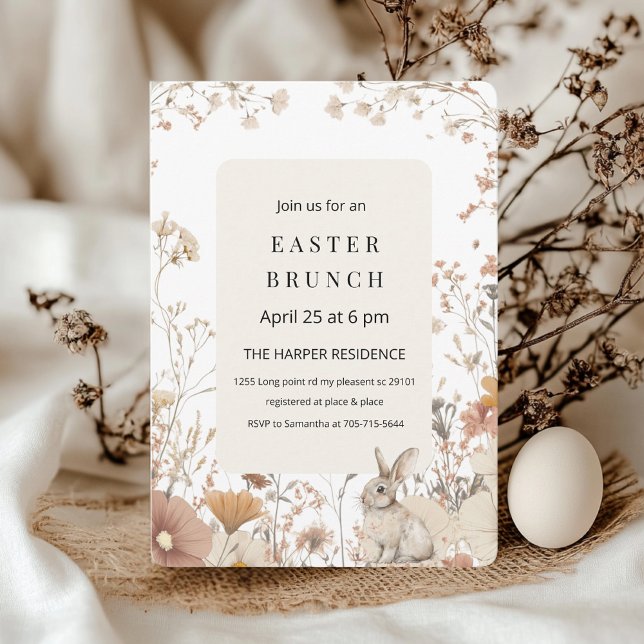 Neutral Wildflower Easter Invitation (Creator Uploaded)