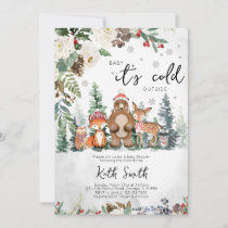 Neutral Winter Woodland Baby Shower Invitation