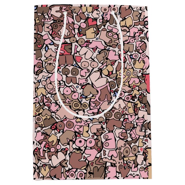 neutral woman breast patten medium gift bag (Front)
