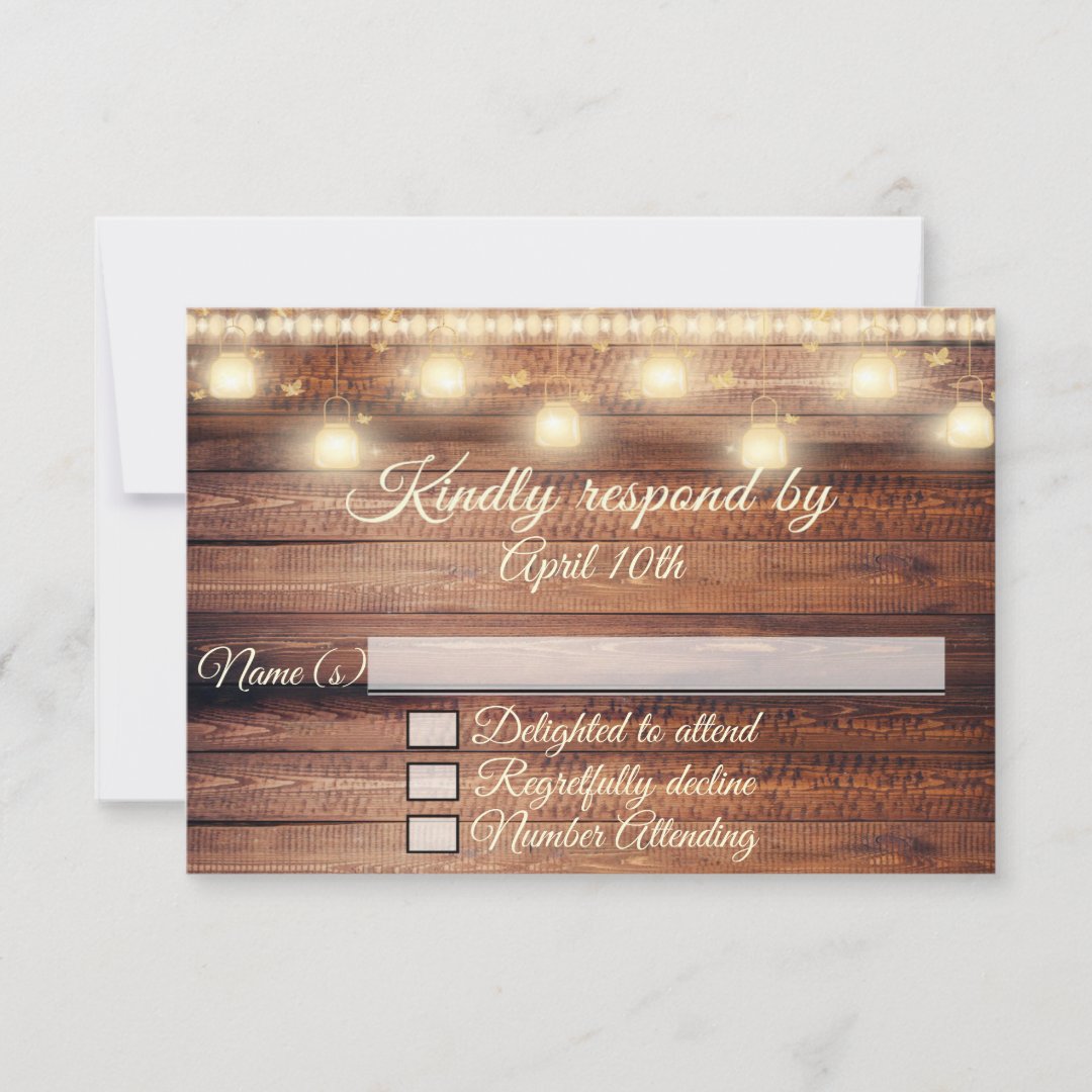 Neutral Wood Baby Shower RSVP Card Zazzle