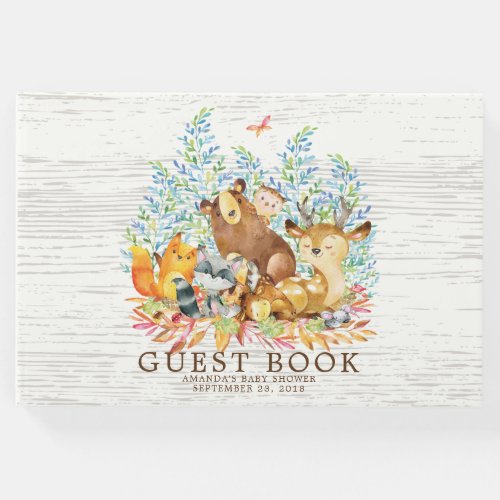 Neutral Woodland Baby Shower Guest Book