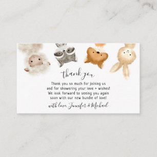Neutral Woodland Baby Shower Thank You Enclosure Card