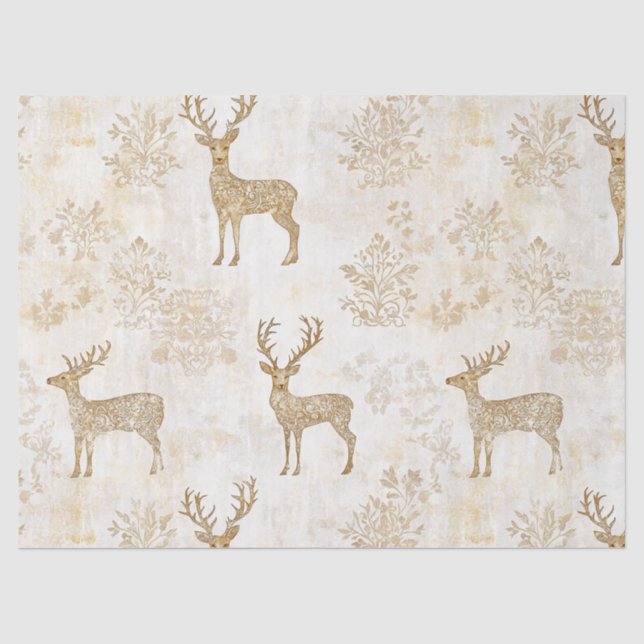 Neutral Woodland Deer Pattern Tissue Paper (Front)