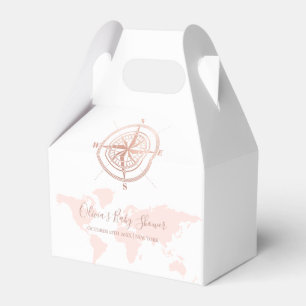 Neutral World Map Travel Adventure Baby Shower  Favor Boxes