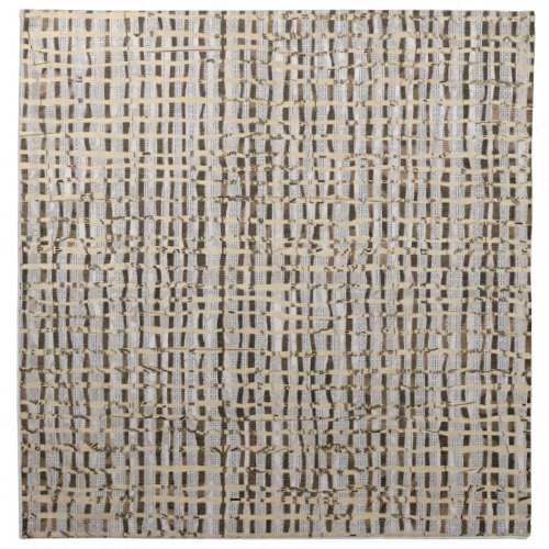 Neutral Woven Look Faux Linen Pattern Gray Brown Cloth Napkin