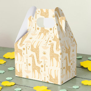 Neutral Yellow Giraffe Safari Baby Shower Gift Favor Boxes