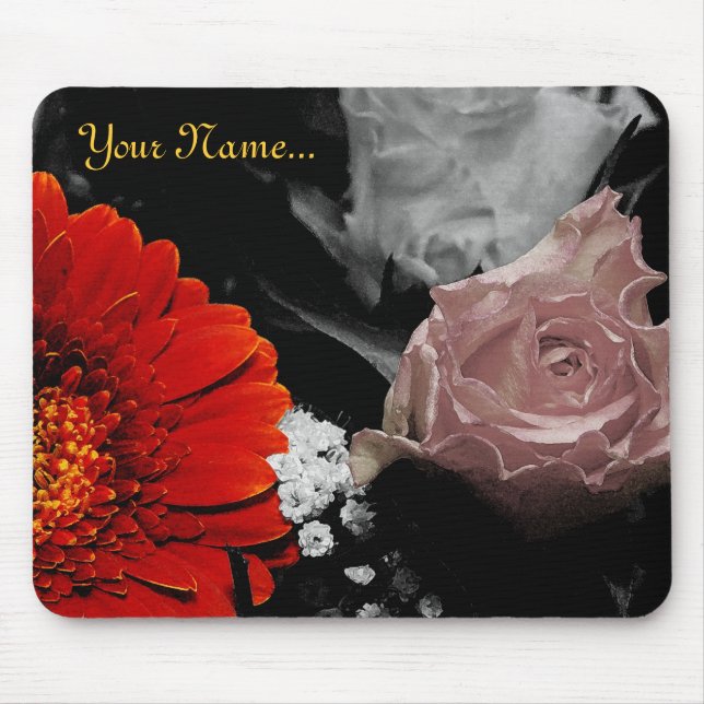 Neutrale Blumendesign Mouse Pad (Front)