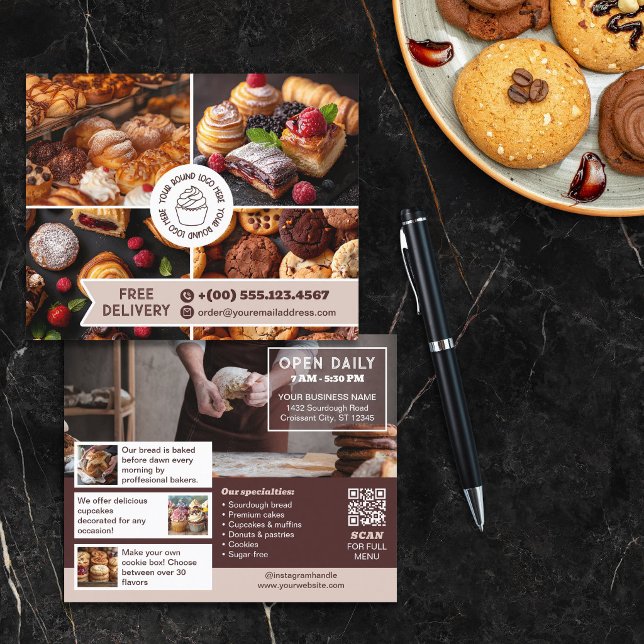 Neutrals Bakery Marketing Photo Collage Your Logo Flyer (Creator Uploaded)