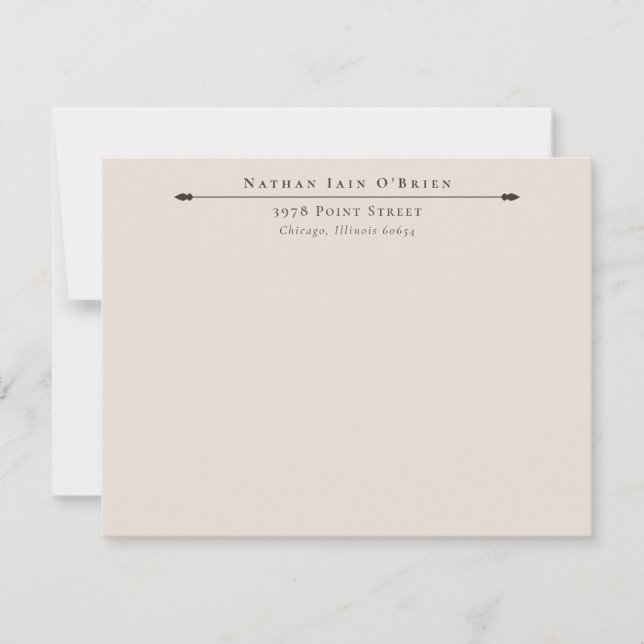 Neutrals Elegant Personalized With Name Address Note Card (Front)