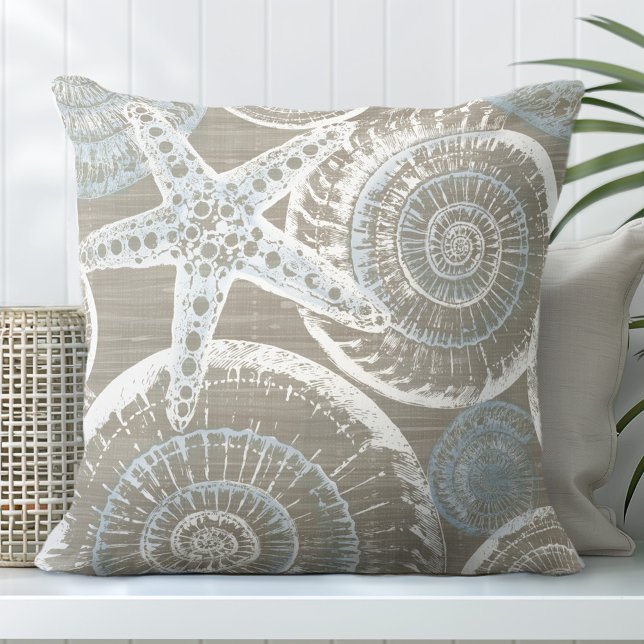 Neutrals Starfish Throw Pillow (Creator Uploaded)