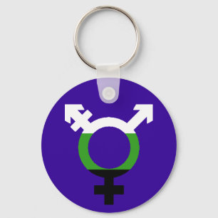 Neutrois Flag Trans Symbol Keychain