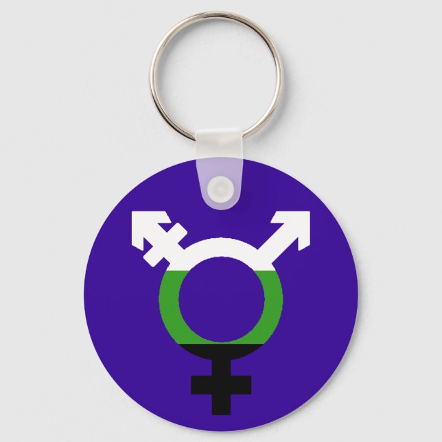 Neutrois Flag Trans Symbol Keychain (Front)