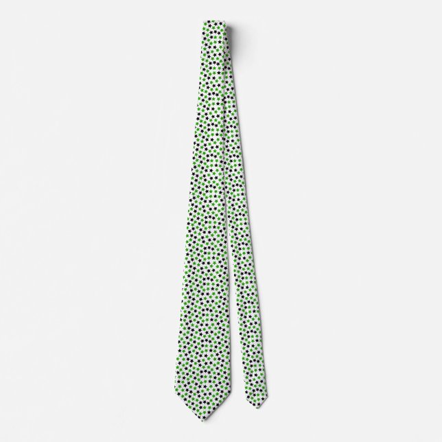 Neutrois Pride Flag Stars Green Black Neck Tie (Front)