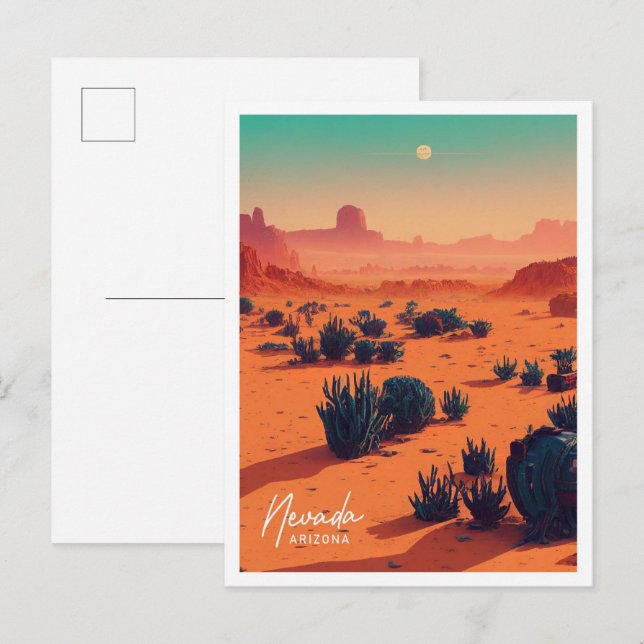 Nevada Arizona Travel Place illustration Postcard (Front/Back)