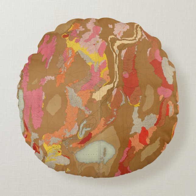 Nevada Basin Geological Round Pillow (Front)