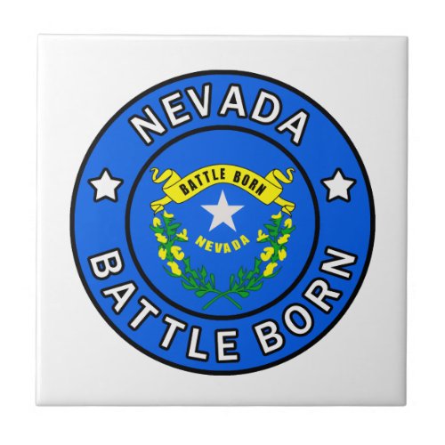 Nevada Battle Born Ceramic Tile