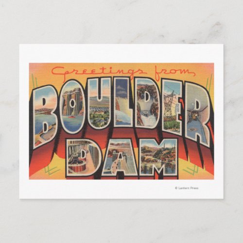 Nevada _ Boulder Dam _ Large Letter Scenes Postcard