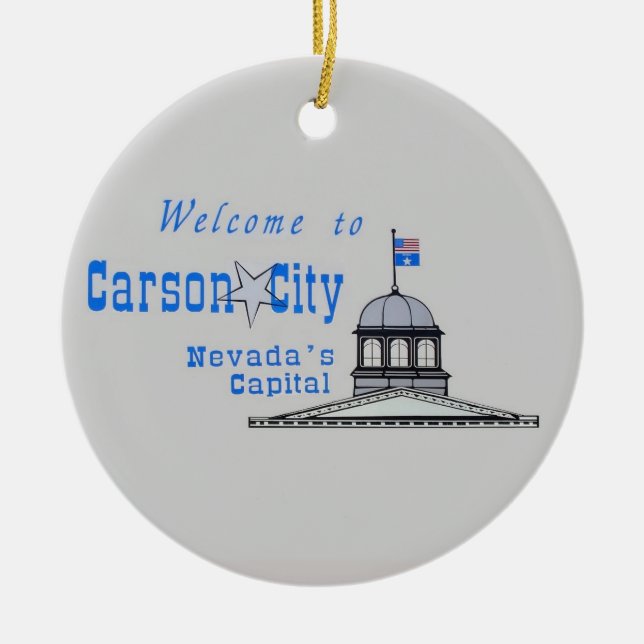 NEVADA Carson City Ceramic Ornament (Front)