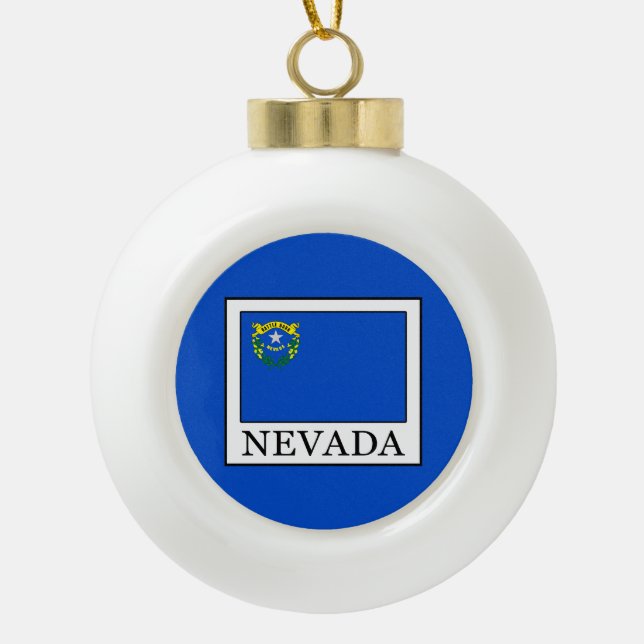 Nevada Ceramic Ball Christmas Ornament (Front)