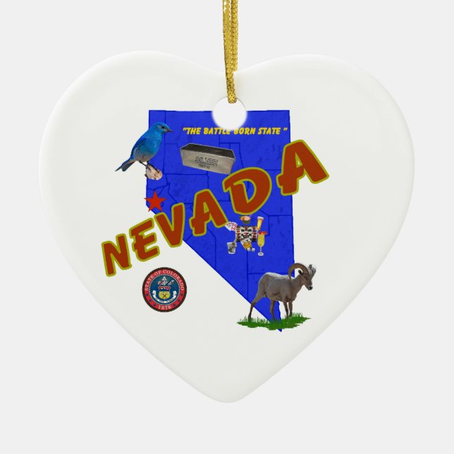 Nevada Ceramic Ornament (Front)