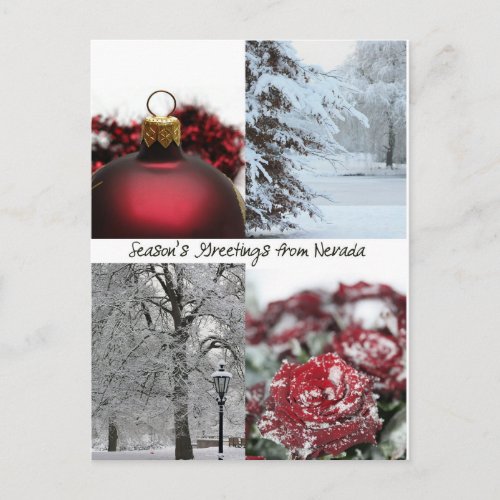 Nevada   Christmas Card state specific Holiday Postcard