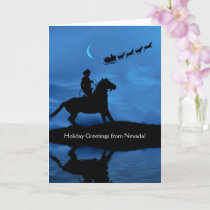 Nevada Christmas Cards with Cowboy and Horse