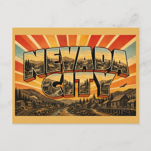 Nevada City Montana Open Air Museum Art Postcard