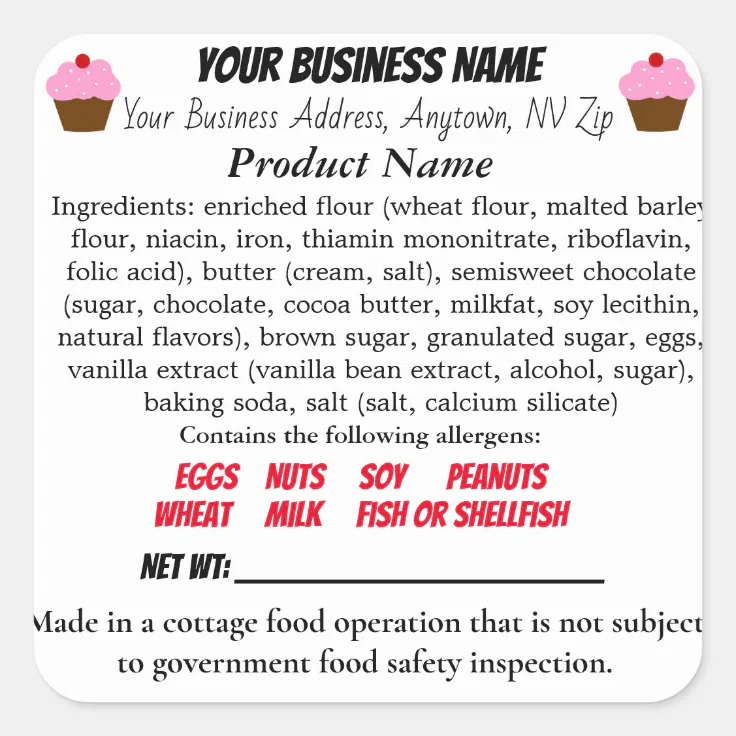 Nevada Cottage Law Food label sticker | Zazzle