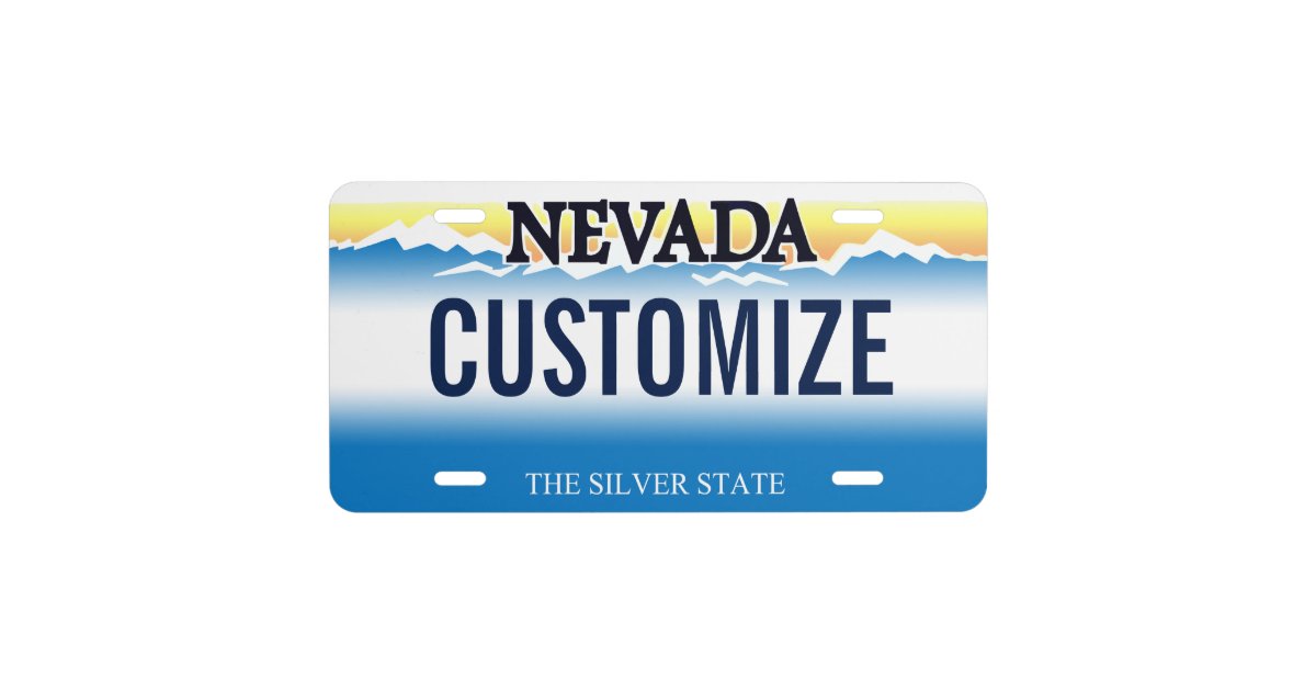 Nevada Custom License Plate Zazzle