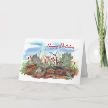 Nevada Desert Indian Paintbrush Birthday Card by CountryGarden at Zazzle