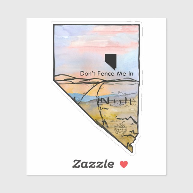 Nevada Don't Fence Me In Sunset Landscape Sticker (Sheet)