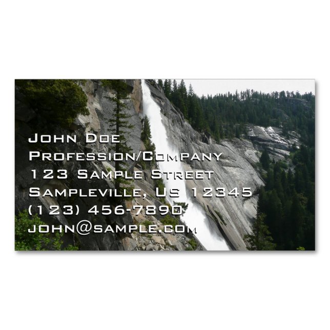 Nevada Falls at Yosemite National Park Business Card Magnet (Front)