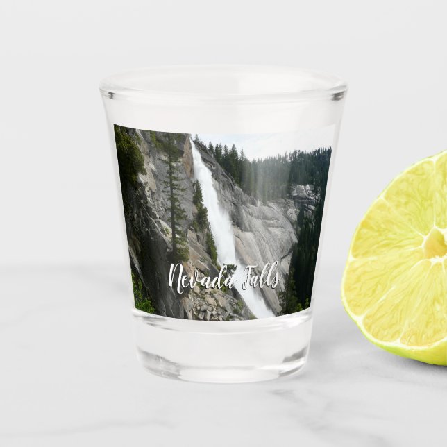 Nevada Falls at Yosemite National Park Shot Glass (Front)