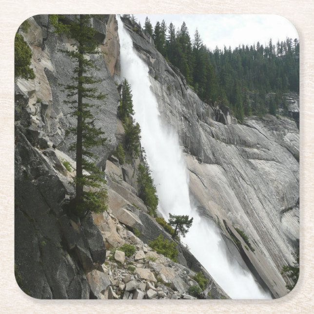 Nevada Falls at Yosemite National Park Square Paper Coaster (Front)