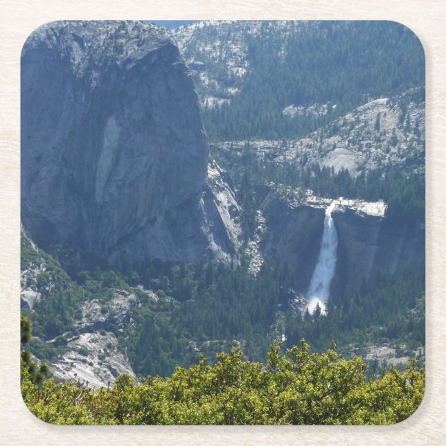 Nevada Falls from the Panorama Trail Yosemite Square Paper Coaster (Front)