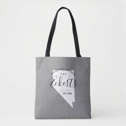 Nevada Family Monogram State Tote Bag