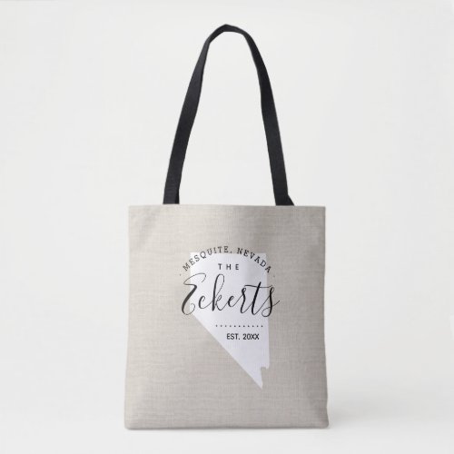 Nevada Family Monogram State Tote Bag