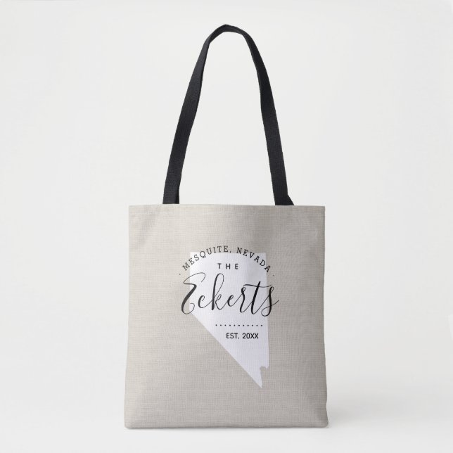 Nevada Family Monogram State Tote Bag (Front)