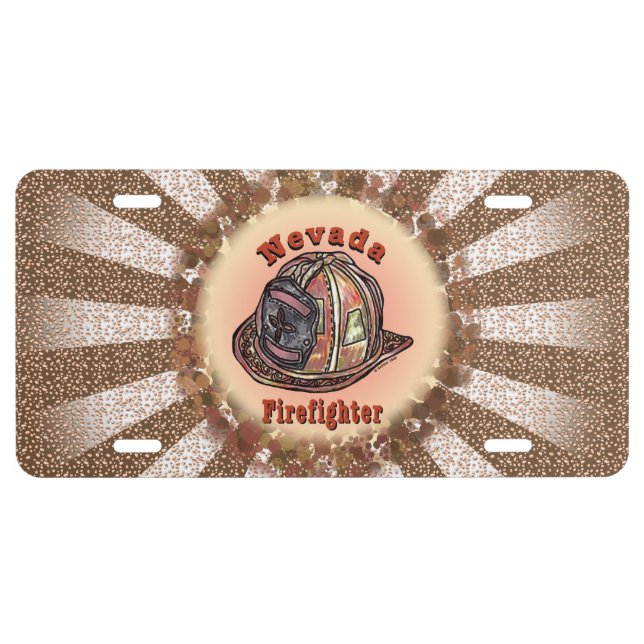 Nevada Firefighter   License Plate (Front)
