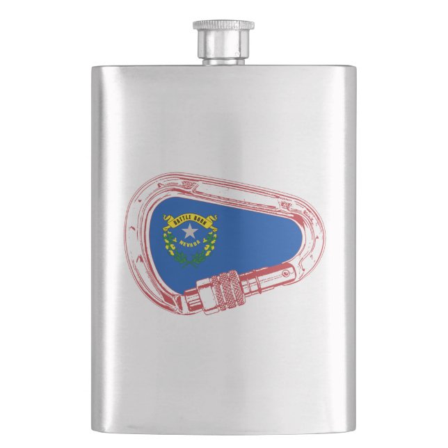 Nevada Flag Climbing Carabiner Flask (Front)
