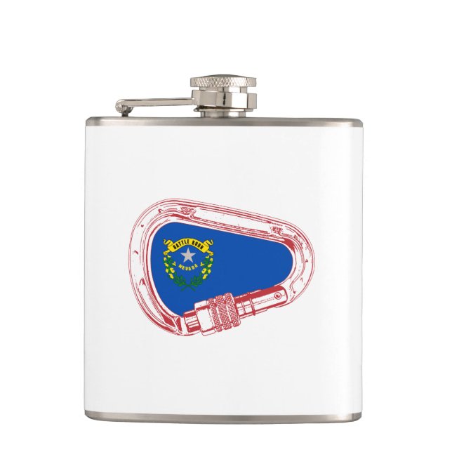 Nevada Flag Climbing Carabiner Flask (Front)
