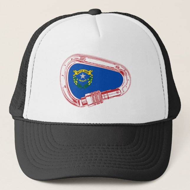 Nevada Flag Climbing Carabiner Trucker Hat (Front)