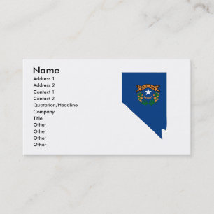 Nevada Flag Map Business Card