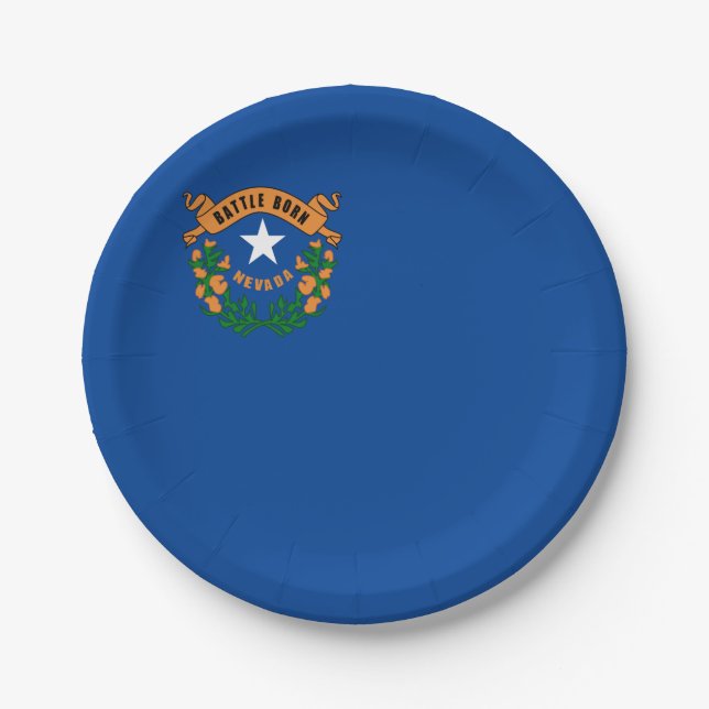 Nevada flag paper plates (Front)