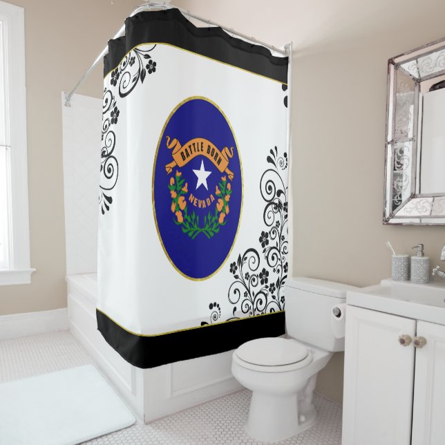 Nevada flag shower curtain (In Situ)