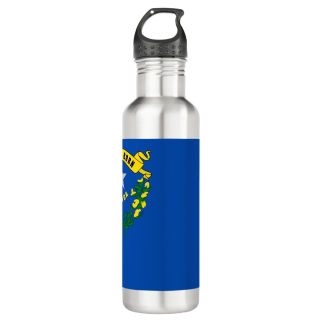 Nevada Flag Stainless Steel Water Bottle (Front)