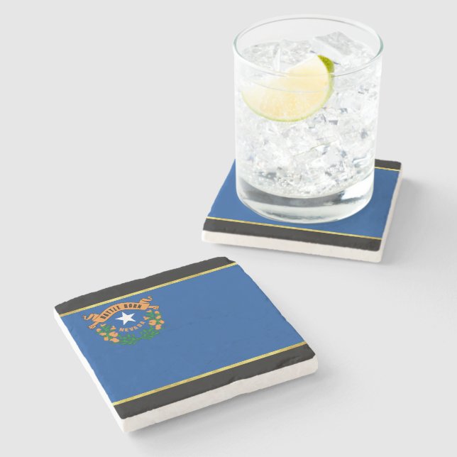 Nevada flag stone coaster (Side)