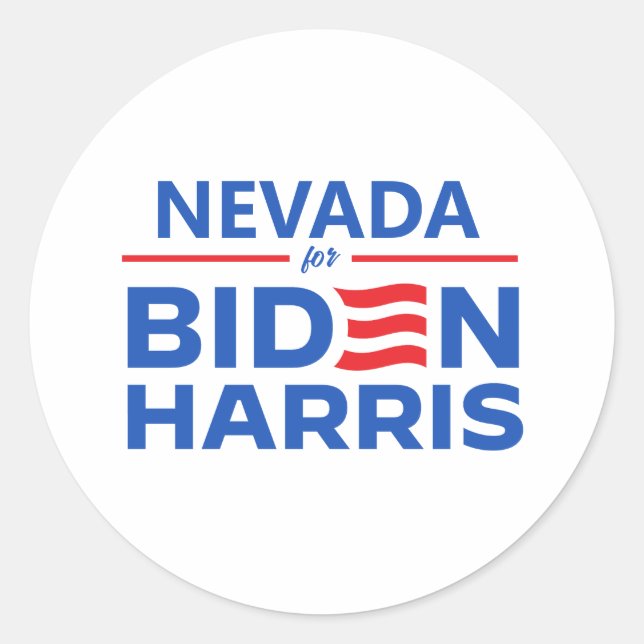 Nevada for Biden Harris Classic Round Sticker (Front)