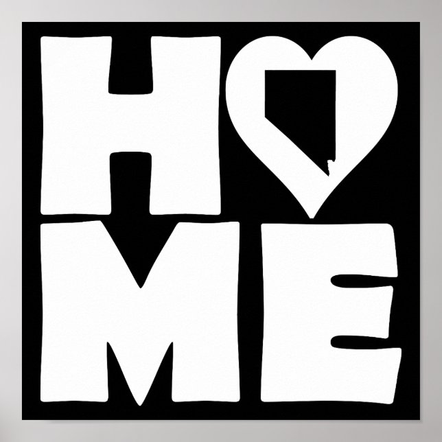 Nevada Home Heart State Poster Sign (Front)