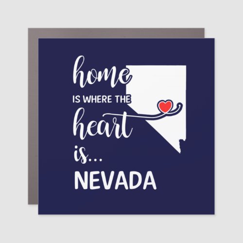 Nevada home is where the heart is car magnet